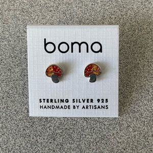 Cute Boma Mushroom Stud Earrings.
